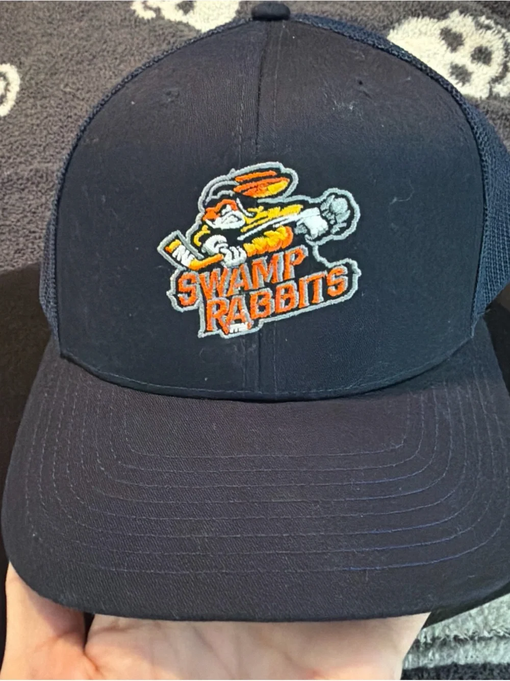 NWOT Greenville Swamp Rabbits Hockey Team Navy Primary Logo Hat Trucker Cap